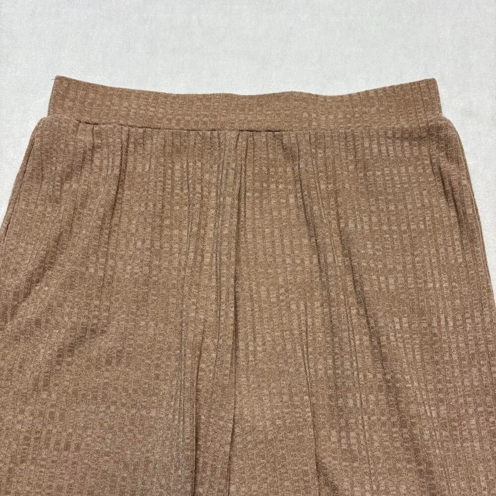 Simple Suzanne Betro Wide Flare Leg Texture Ribbed Palazzo Pants Camel Size 3X - Picture 3 of 11